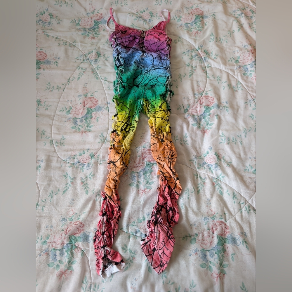 NWOT Twisted Movement Unicorn Rainbow Catsuit